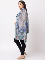 fine modal silk Digital Print Shawls - Thumbnail 3