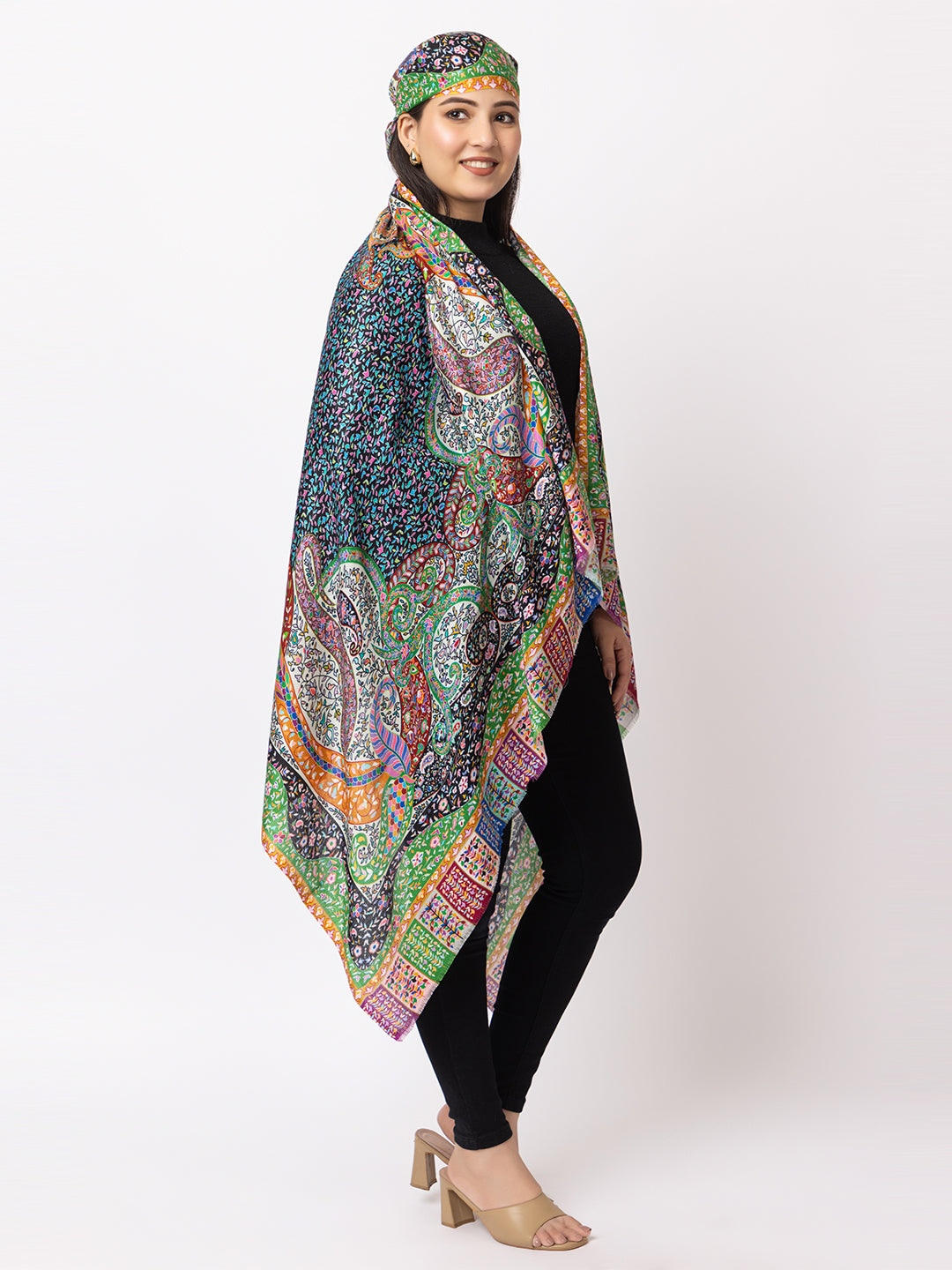 fine modal silk Digital Print Shawls