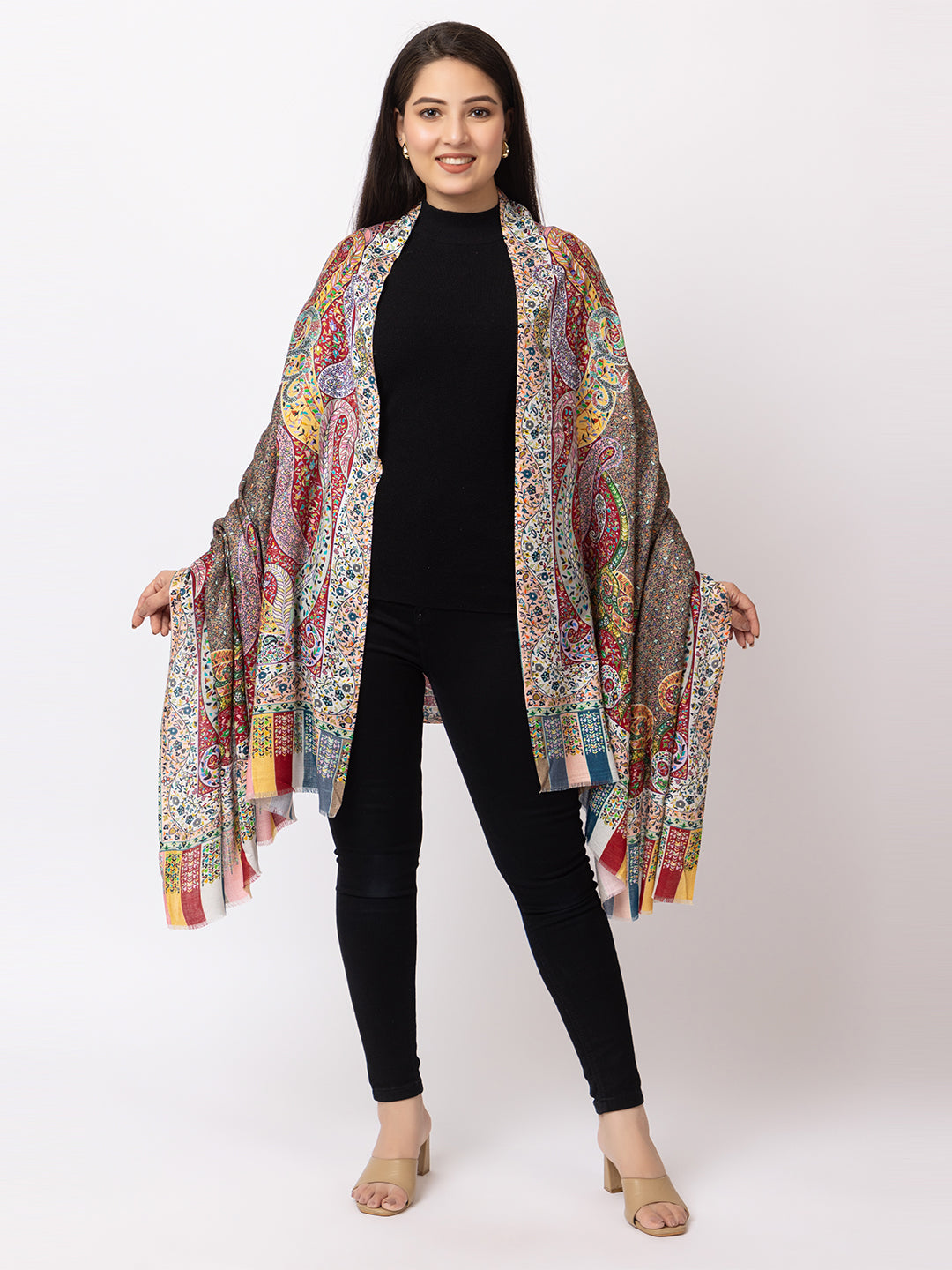 fine modal silk Digital Print Shawls - Image 1