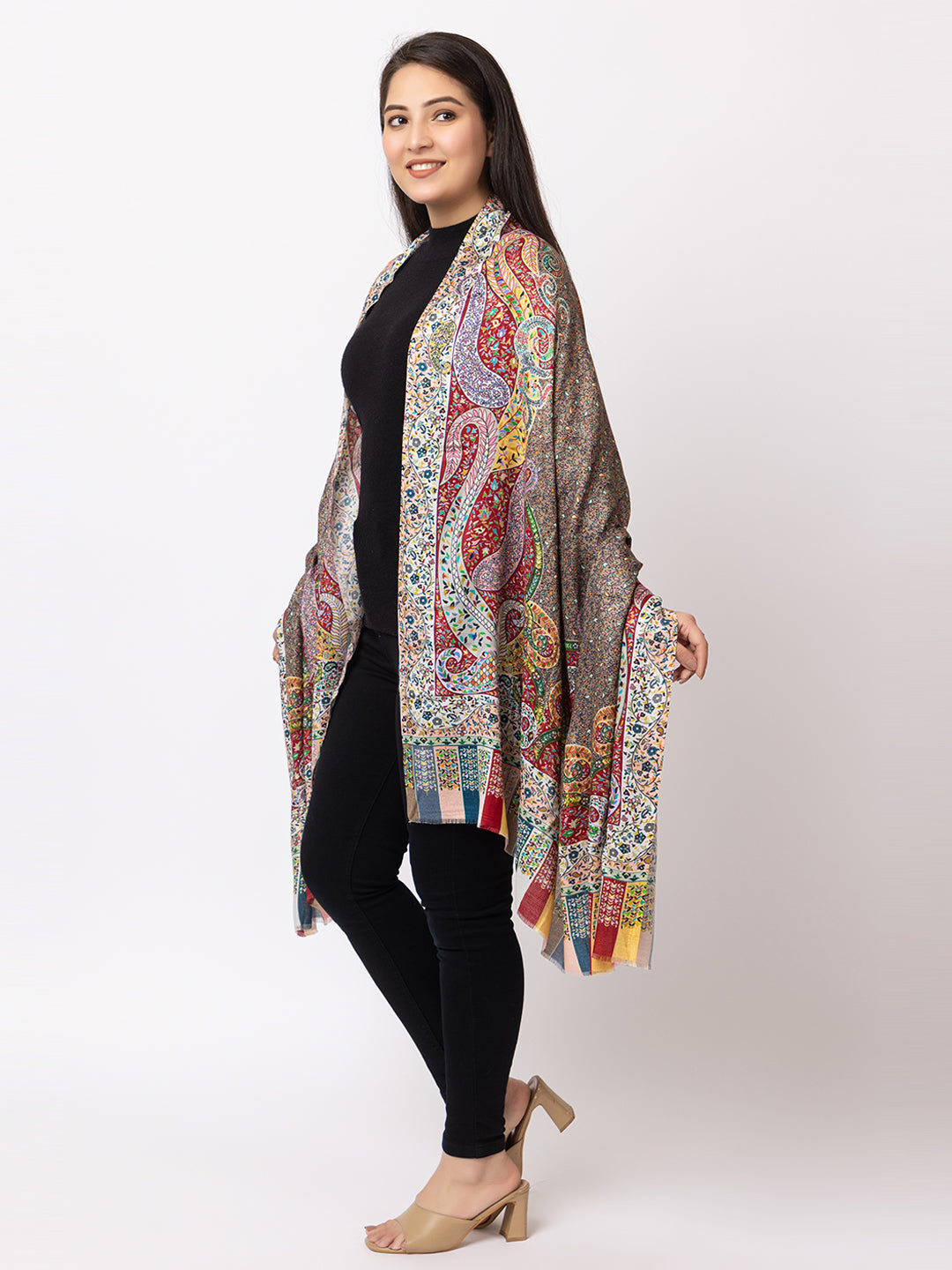 fine modal silk Digital Print Shawls - Image 2