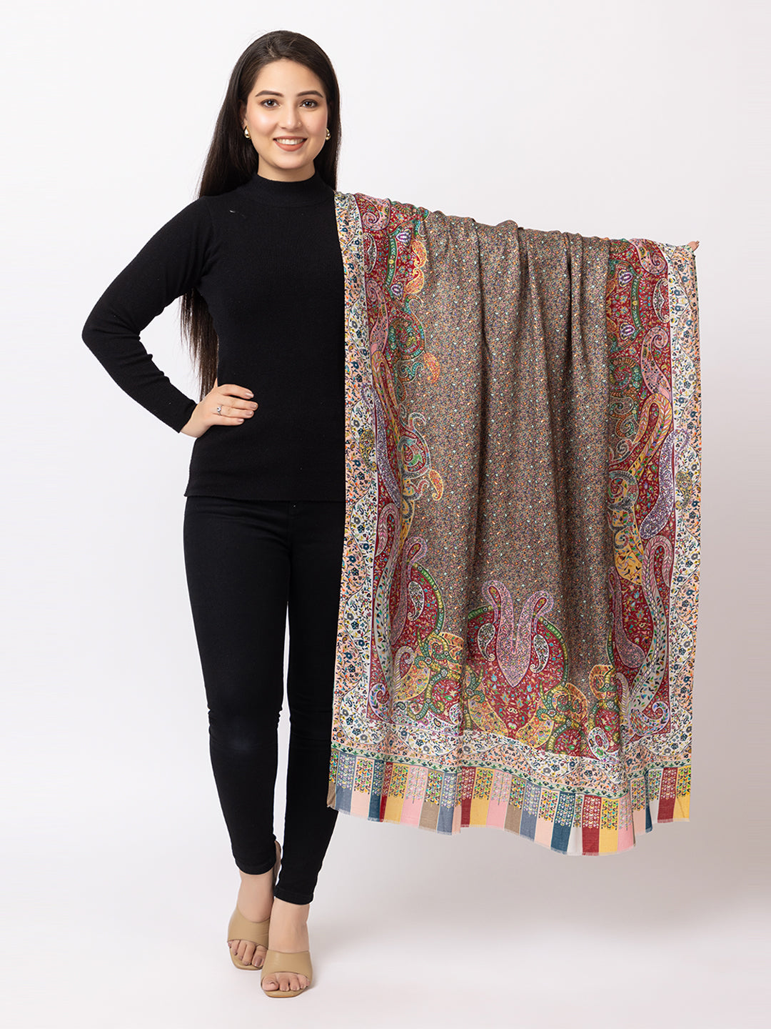 fine modal silk Digital Print Shawls