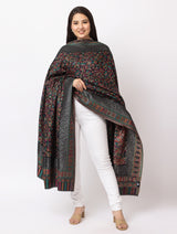 Woman Zari Shawl, Authentic Kashmiri Luxury  Style Shawl - Thumbnail 2