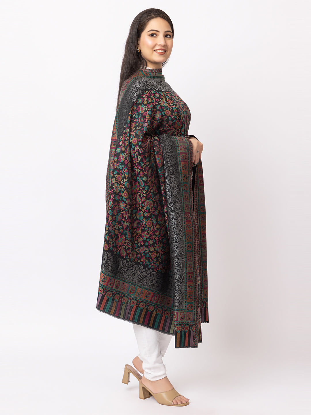 Woman Zari Shawl, Authentic Kashmiri Luxury  Style Shawl - Image 3