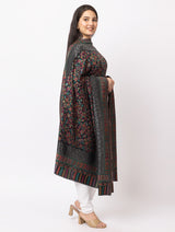 Woman Zari Shawl, Authentic Kashmiri Luxury  Style Shawl - Thumbnail 3