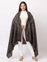Woman Zari Shawl, Authentic Kashmiri Luxury  Style Shawl - Thumbnail 2