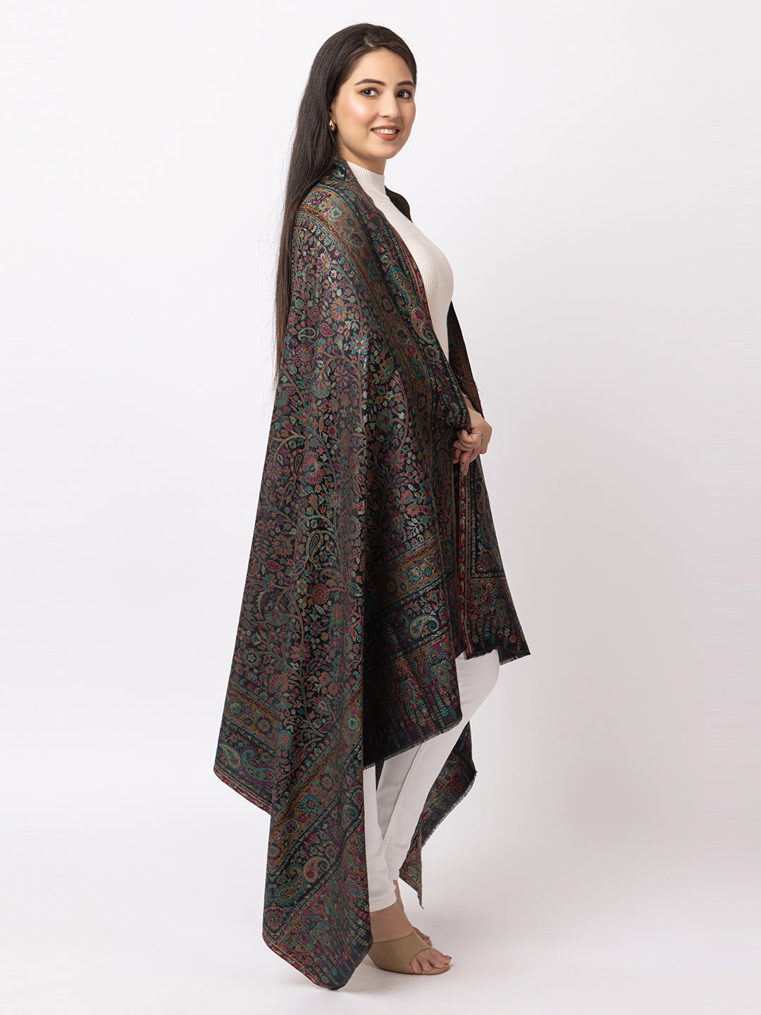Woman Zari Shawl, Authentic Kashmiri Luxury  Style Shawl - Image 3