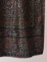 Woman Zari Shawl, Authentic Kashmiri Luxury  Style Shawl - Thumbnail 4