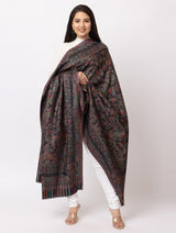 Woman Zari Shawl, Authentic Kashmiri Luxury  Style Shawl - Thumbnail 3