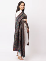 Woman Zari Shawl, Authentic Kashmiri Luxury  Style Shawl - Thumbnail 4