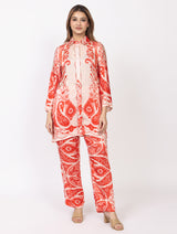 Women's Silk Bemberg Printed Co-ordset - Thumbnail 1