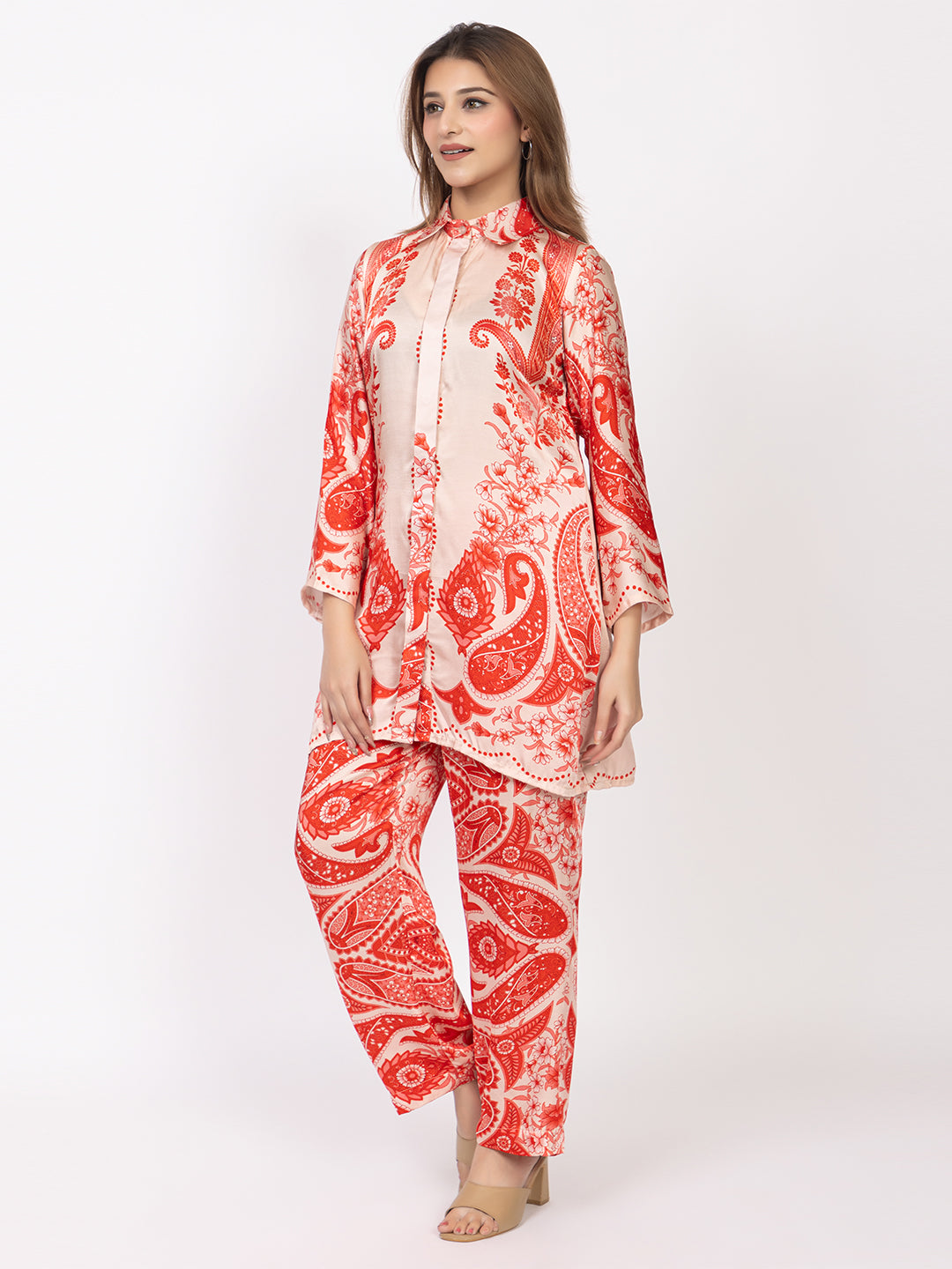 Women's Silk Bemberg Printed Co-ordset