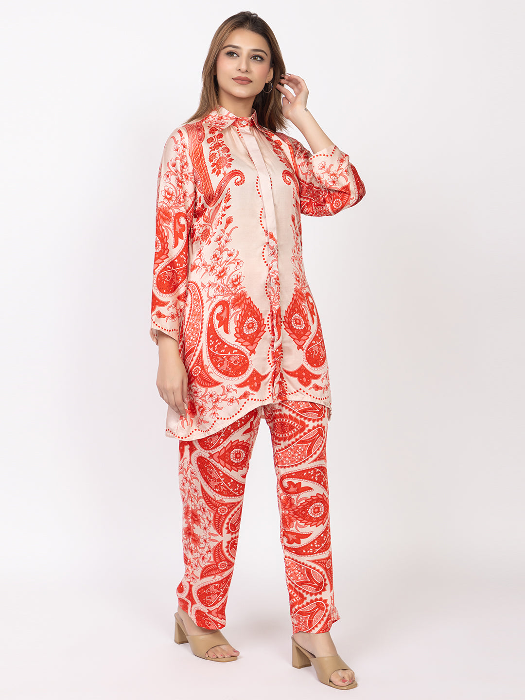 Women's Silk Bemberg Printed Co-ordset
