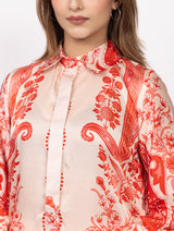 Women's Silk Bemberg Printed Co-ordset - Thumbnail 4