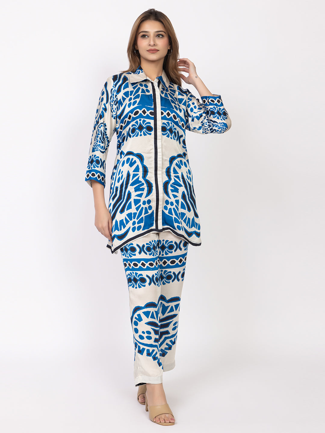 Women Silk Bemberg Printed Co-ordset - Image 1