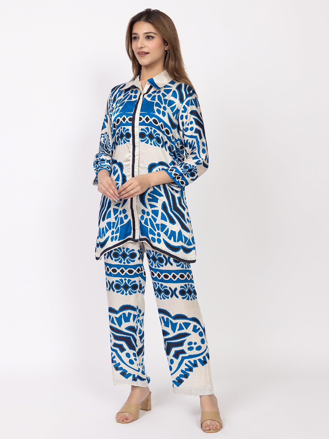 Women's Silk Bemberg Printed Co-ordset