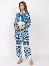Women Silk Bemberg Printed Co-ordset - Thumbnail 2