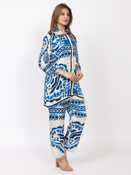 Women's Silk Bemberg Printed Co-ordset