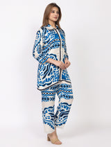 Women Silk Bemberg Printed Co-ordset - Thumbnail 3