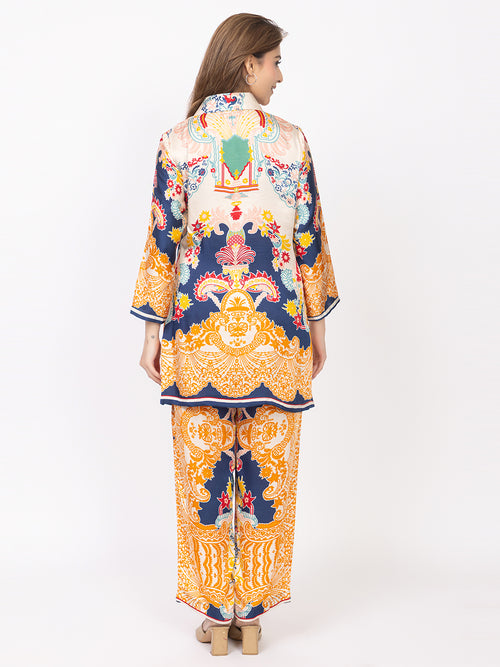 Women's Silk Bemberg Printed Co-ordset