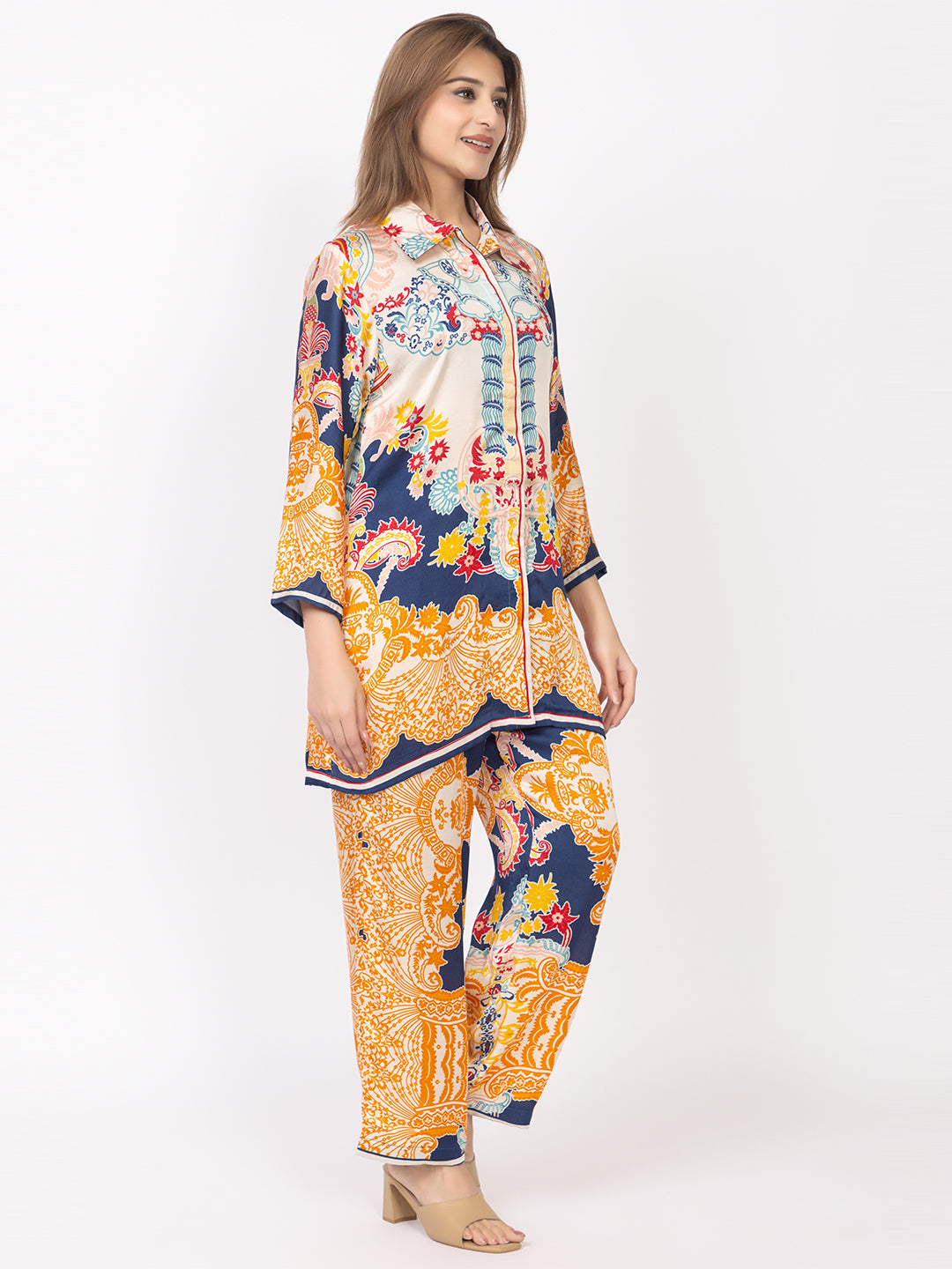 Women's Silk Bemberg Printed Co-ordset