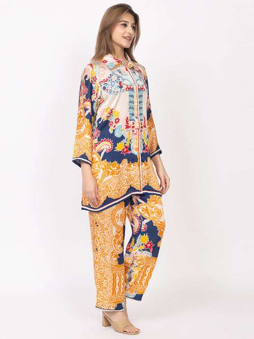 Women's Silk Bemberg Printed Co-ordset