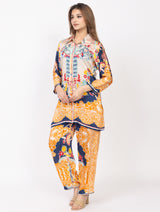 Women's Silk Bemberg Printed Co-ordset - Thumbnail 3