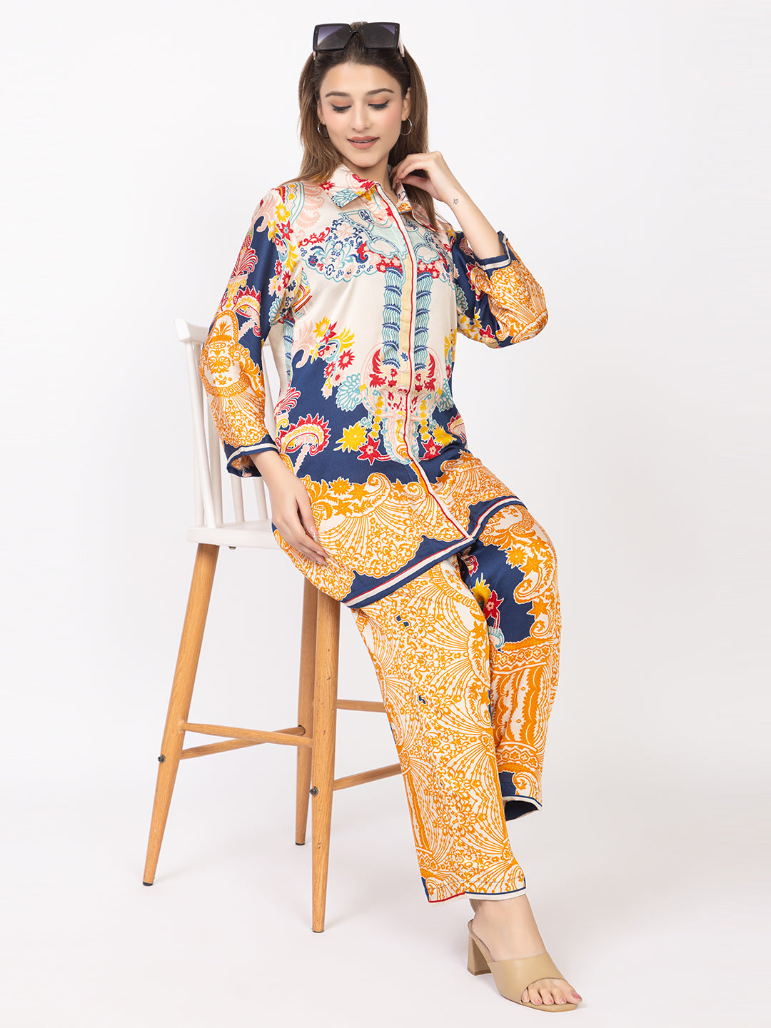 Women's Silk Bemberg Printed Co-ordset