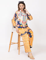 Women's Silk Bemberg Printed Co-ordset - Thumbnail 5