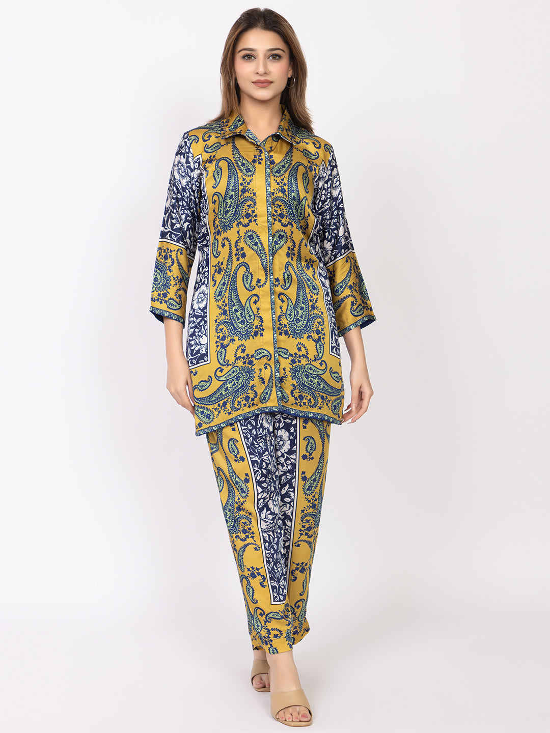 Women's Silk Bemberg Printed Co-ordset