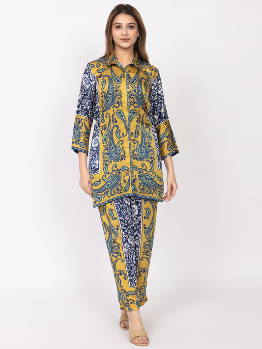 Women's Silk Bemberg Printed Co-ordset
