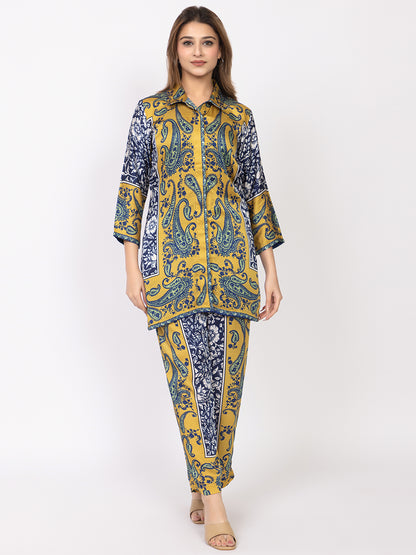 Women Silk Bemberg Printed Co-ordset