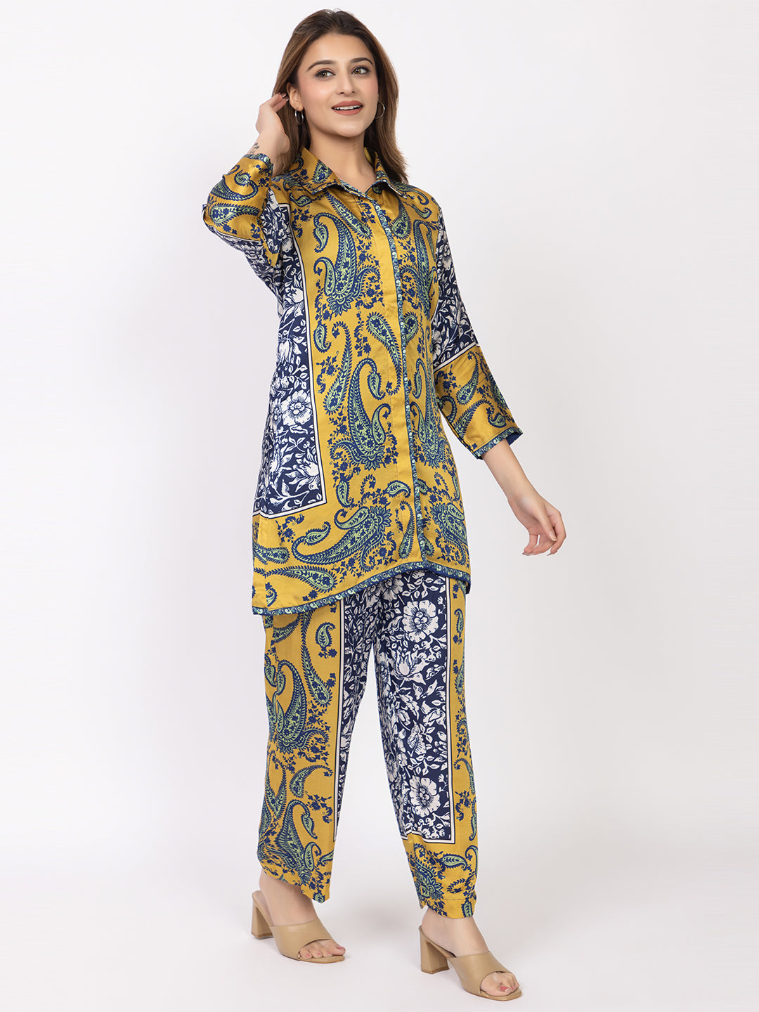 Women's Silk Bemberg Printed Co-ordset