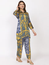 Women's Silk Bemberg Printed Co-ordset - Thumbnail 2