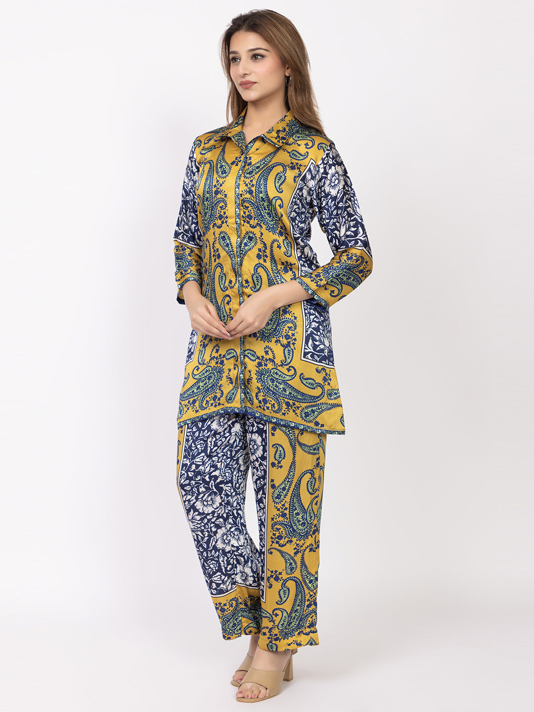 Women's Silk Bemberg Printed Co-ordset