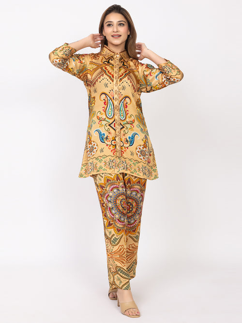 Women's Silk Bemberg Printed Co-ordset