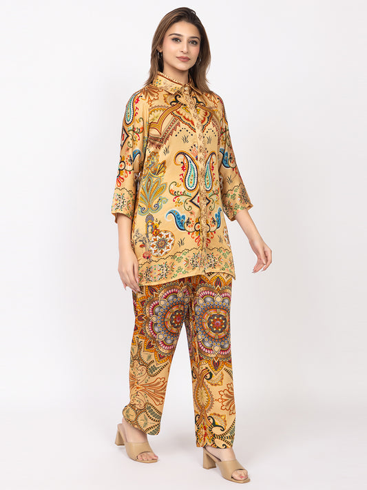 Women's Silk Bemberg Printed Co-ordset