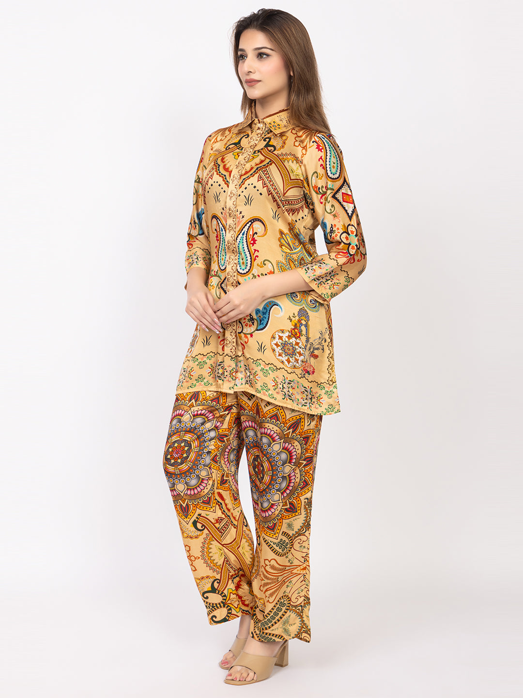 Women's Silk Bemberg Printed Co-ordset