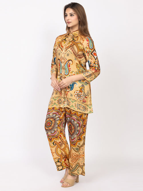 Women's Silk Bemberg Printed Co-ordset