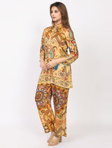 Women's Silk Bemberg Printed Co-ordset - Thumbnail 3