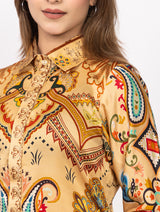 Women's Silk Bemberg Printed Co-ordset - Thumbnail 4