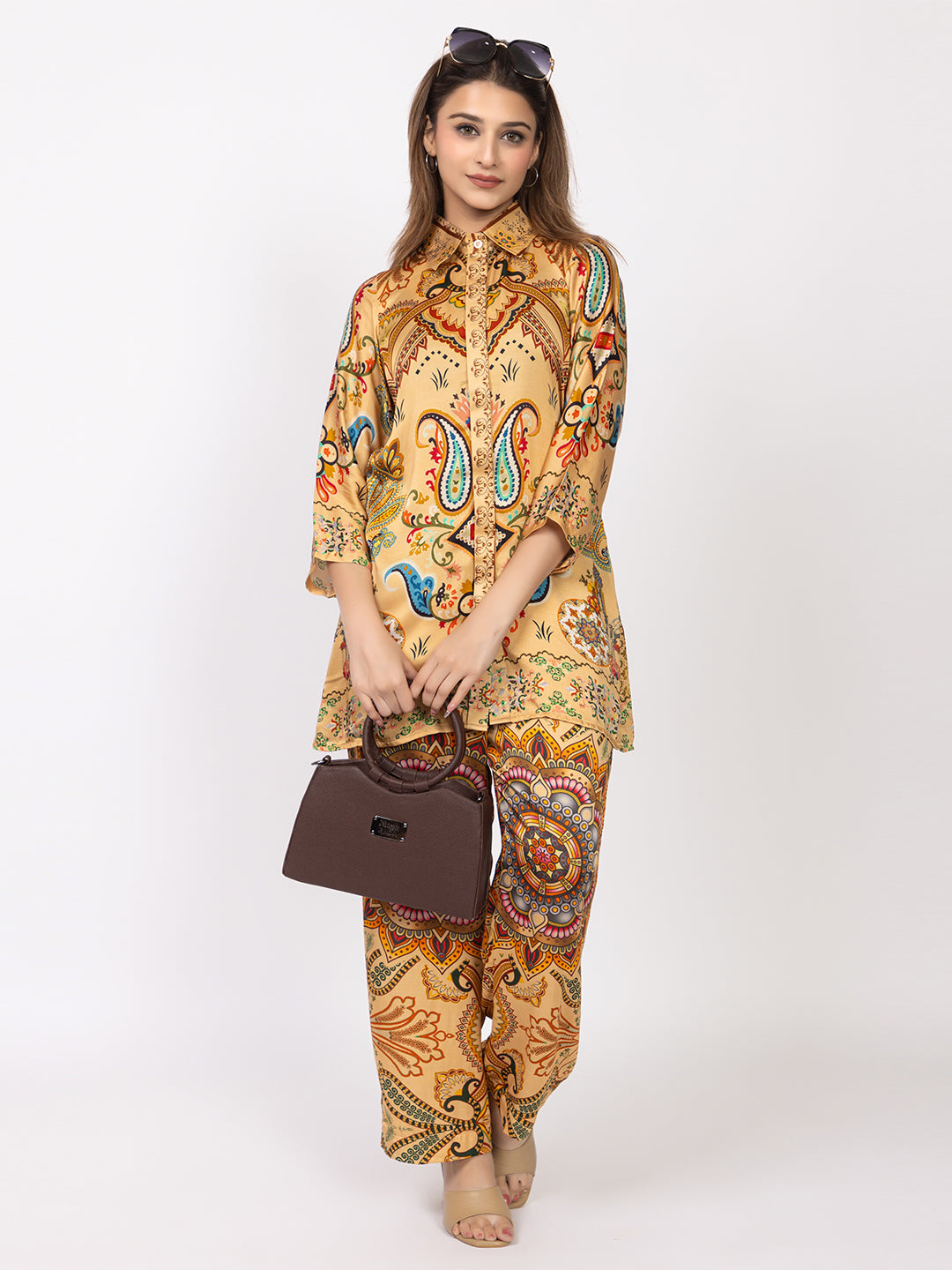 Women's Silk Bemberg Printed Co-ordset