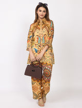 Women's Silk Bemberg Printed Co-ordset - Thumbnail 5