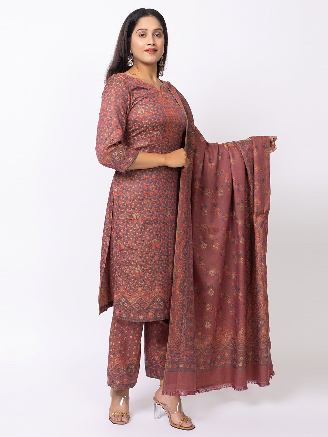 Women Jacquard Unstitched Suits