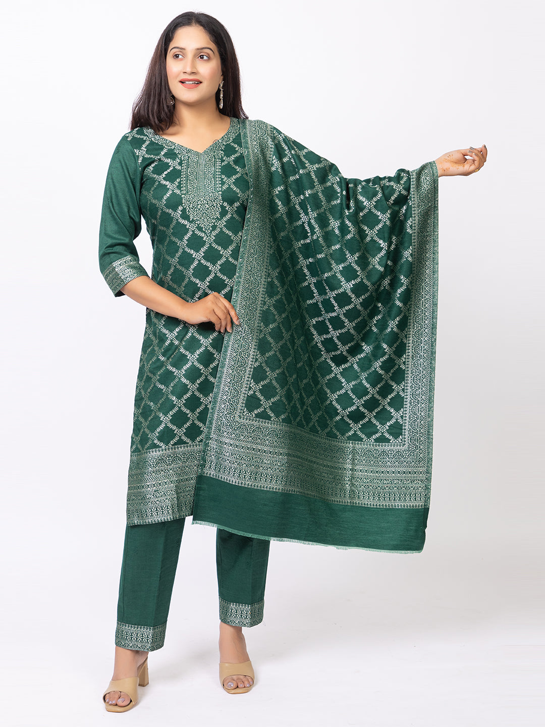 Women Jacquard Winter Wear suits - Image 1