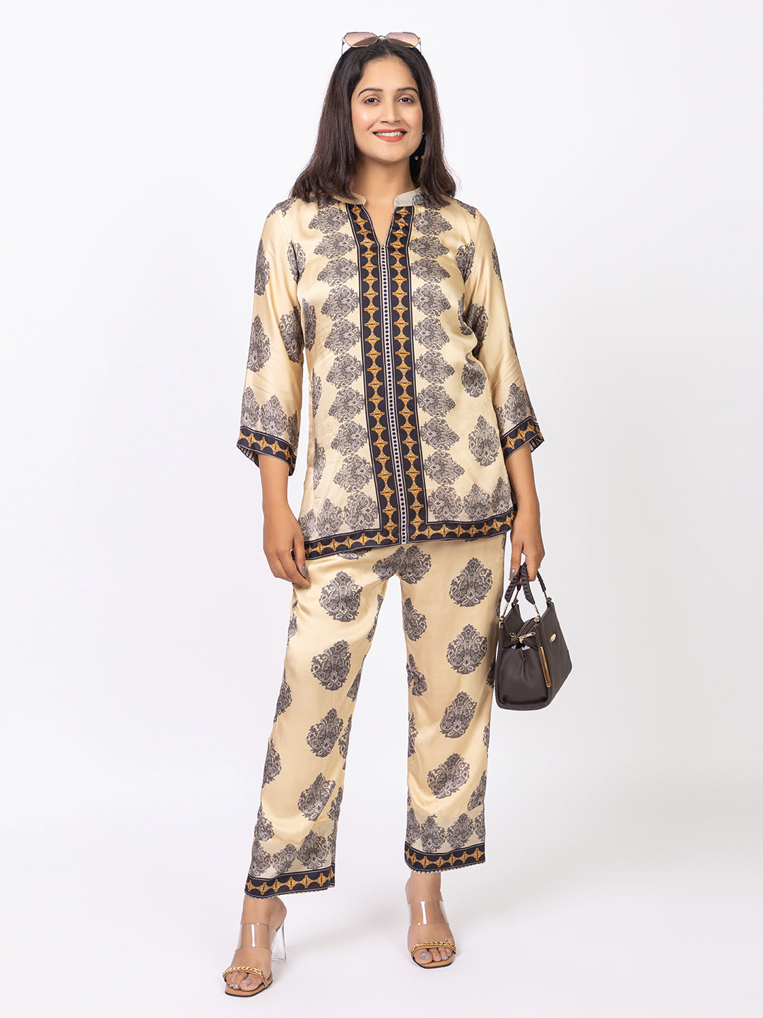 Women Silk Bemberg Printed Co-ordset