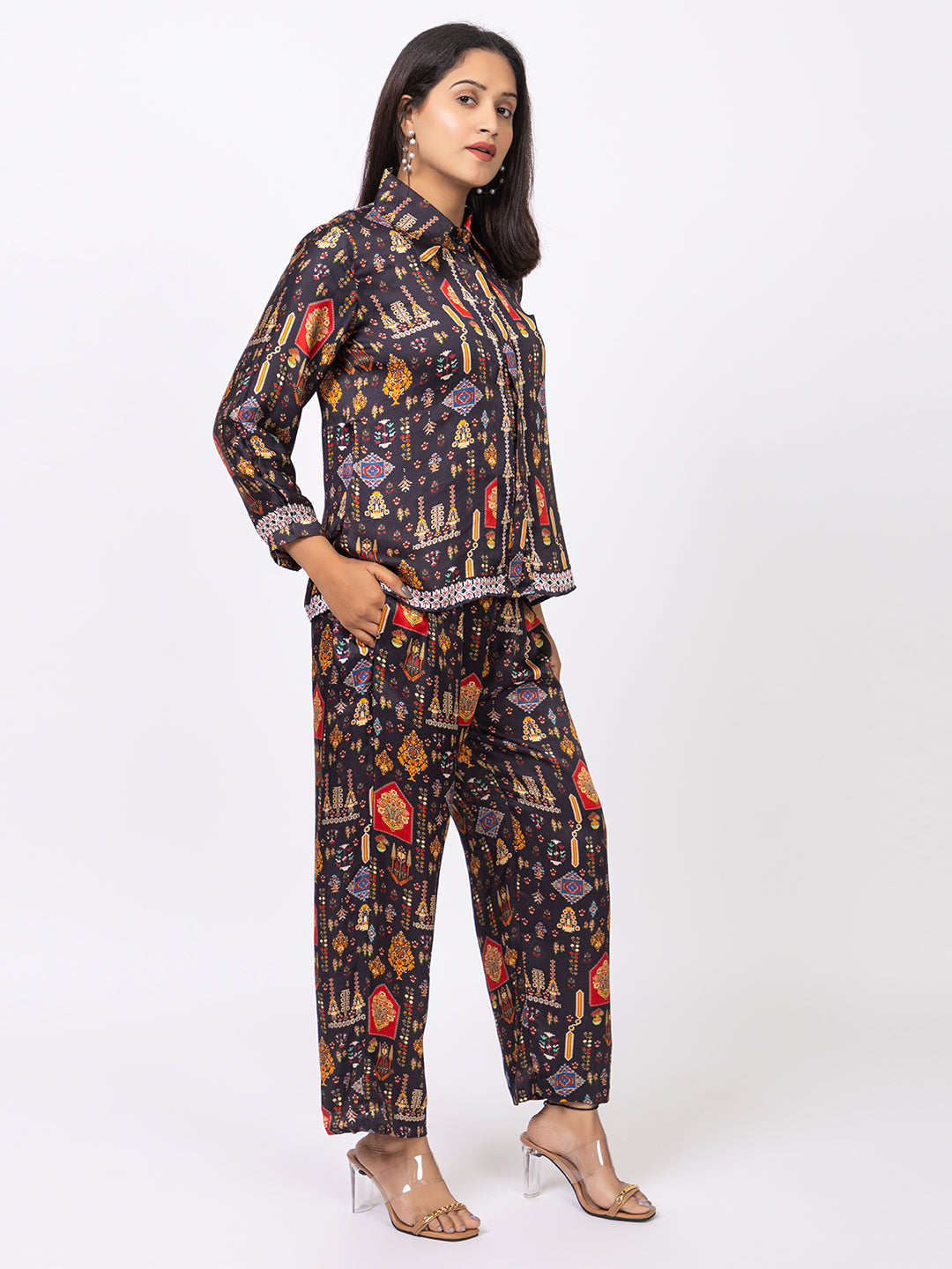 Women Silk Bemberg Printed Co-ordset