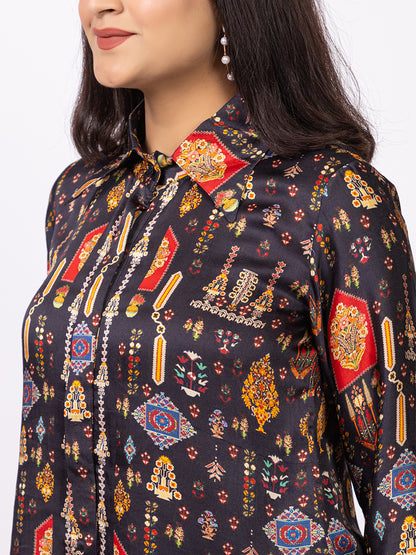 Women Silk Bemberg Printed Co-ordset