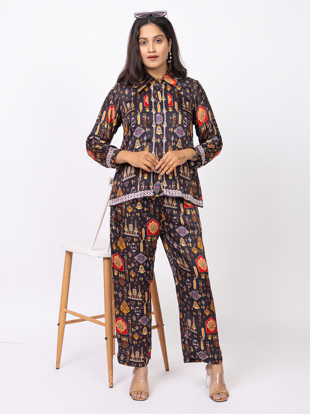 Women Silk Bemberg Printed Co-ordset