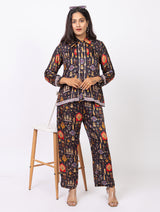 Women Silk Bemberg Printed Co-ordset - Thumbnail 2