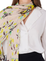 Women's Beige Elegant Modal Minimal Fashion Stole - Thumbnail 3